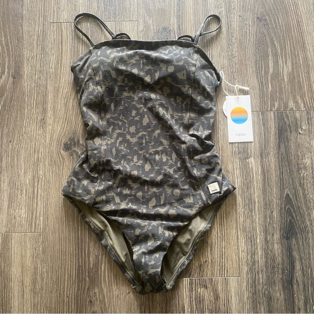 Vuori Gray Camo Women's One Piece Swimsuit